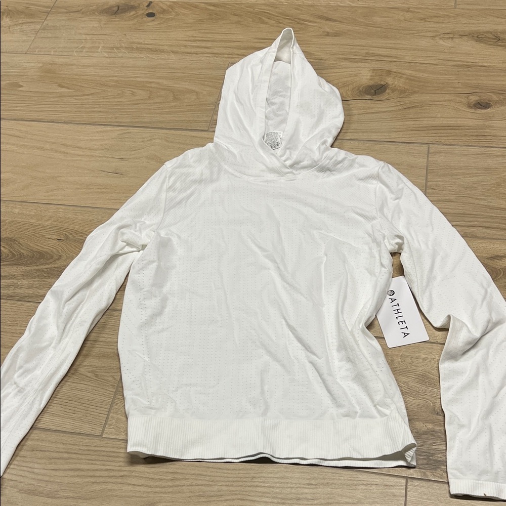 Athleta In motion seamless White Hoodie NWT